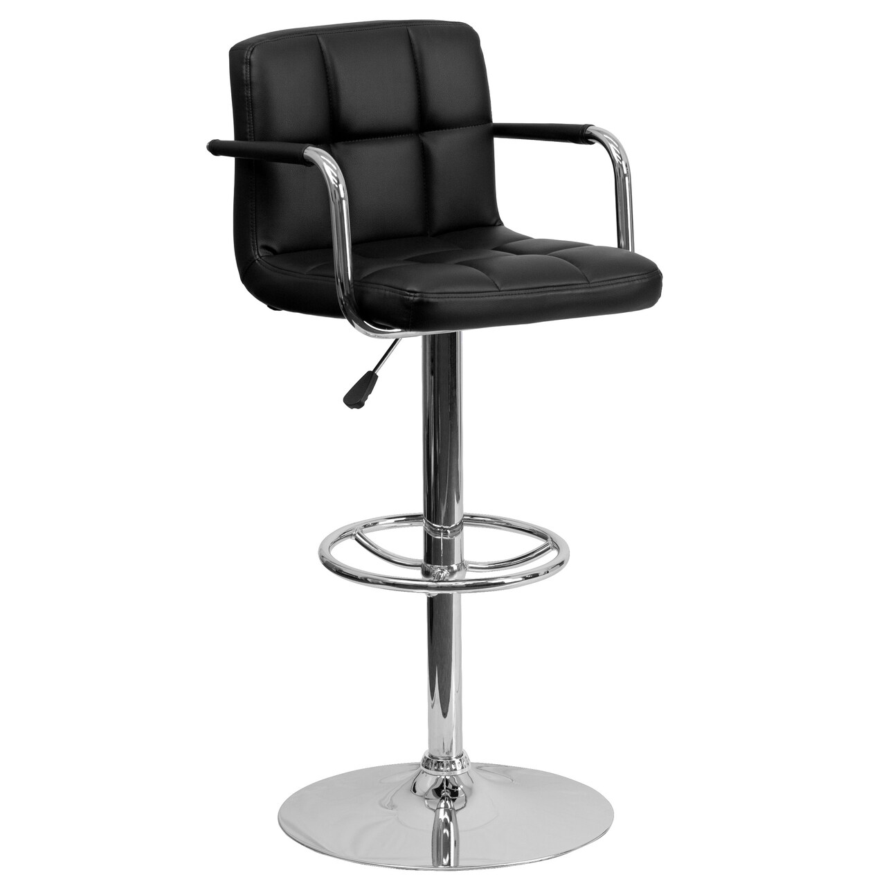 Flash Furniture 45.25&#x22; Black Contemporary Adjustable Height Barstool with Arms